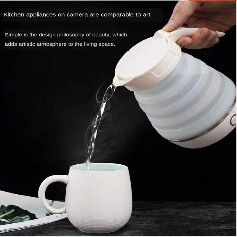 Foldable White Electric Kettle Stainless Steel Traveler Kettle