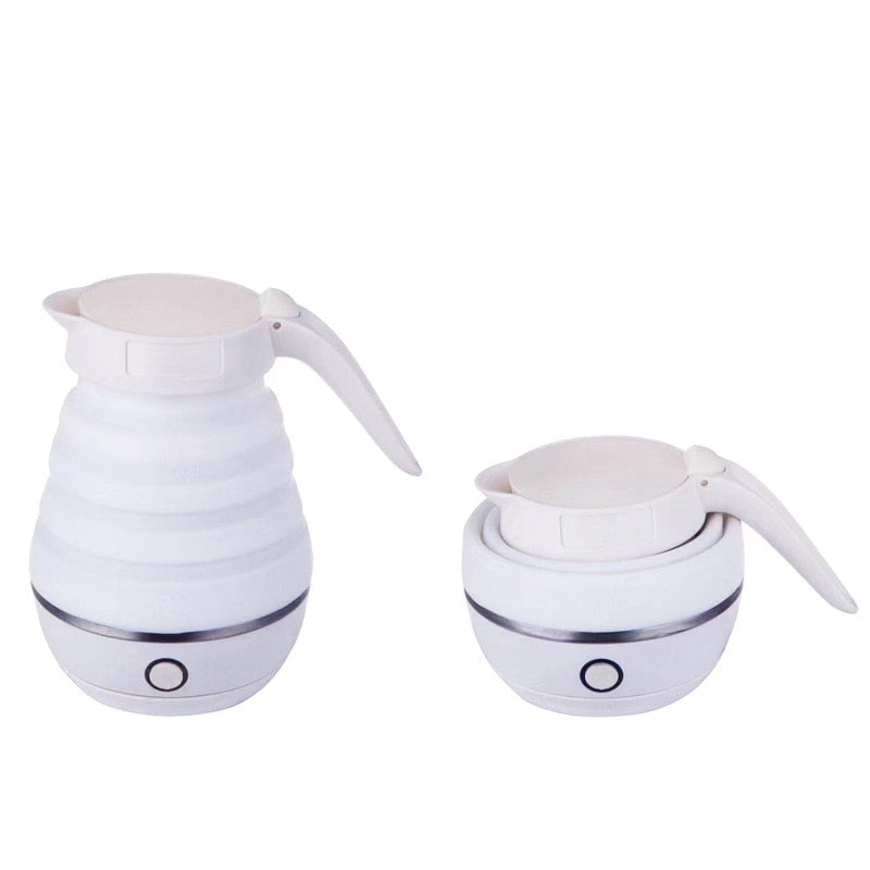 Foldable White Electric Kettle Stainless Steel Traveler Kettle